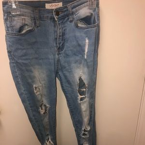 High waisted skinny jeans